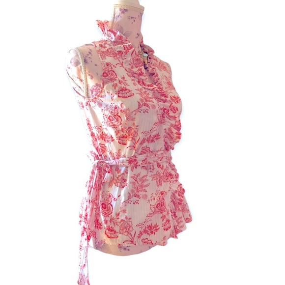 Cremieux Floral Ruffle Wrap Blouse - Picture 3 of 4